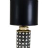 Lampada in Ceramica con Paralume Nero h57 cm