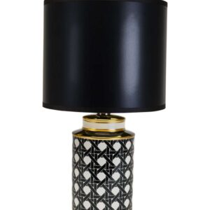 Lampada in Ceramica con Paralume Nero h57 cm