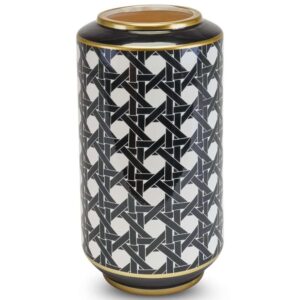Vaso in Ceramica con Disegni Paglia di Vienna H34 cm di Henriette