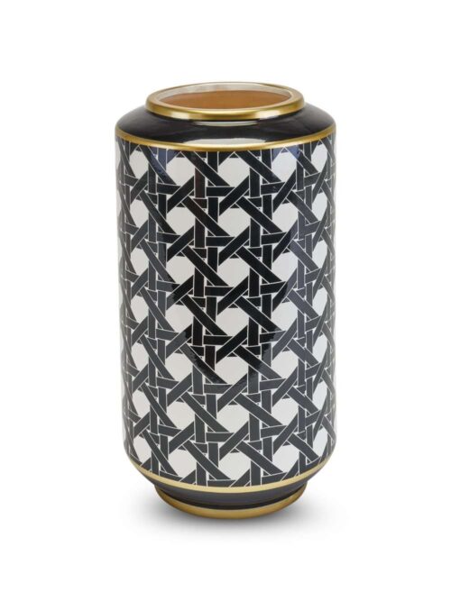 Vaso in Ceramica con Disegni Paglia di Vienna H34 cm di Henriette