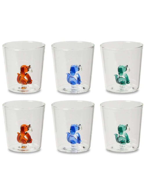 Set di 6 Bicchieri DOG in Borosilicato Collezione Treasure di Henriette