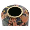 Vaso In Metallo Decorato Fiori Multicolore 17X17X21