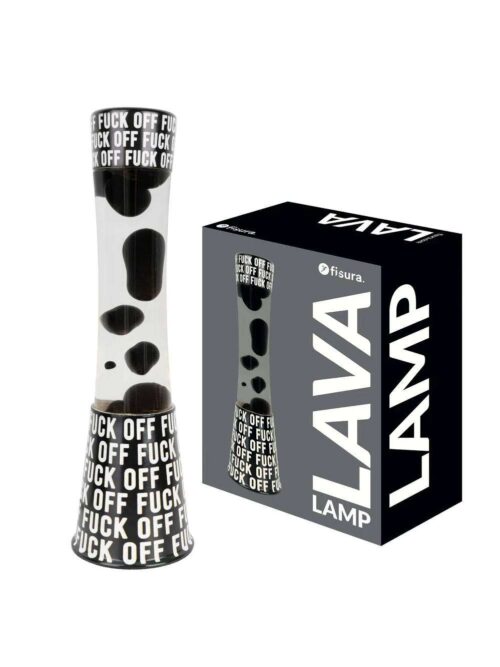 Lampada di Lava Fu-k Off Lava Nera e Messaggio Irriverente