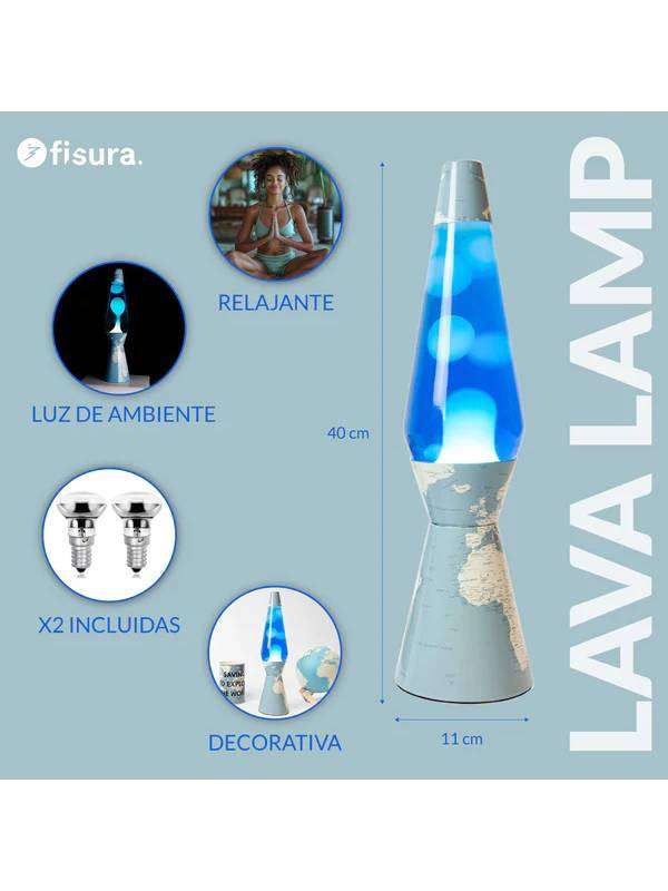 Lt1646B Lampada Di Lava Bullet Mundo Liquido Blu E Lava Bianca