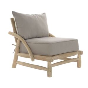 Poltrona da Giardino in Teak Naturale con Cuscini