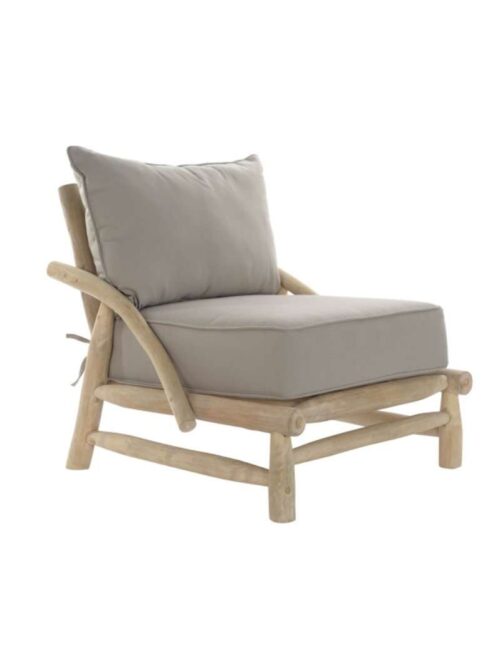 Poltrona da Giardino in Teak Naturale con Cuscini