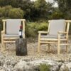 Sedia Poltrona Da Giardino In Teak Naturale
