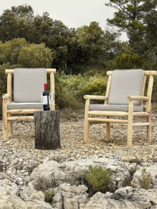 Sedia Poltrona da Giardino in Teak Naturale