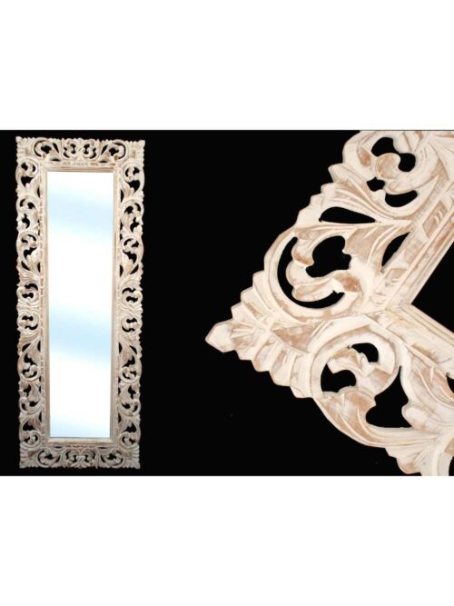 Specchio con Cornice Intarsiata in Legno Decape 145x55 cm