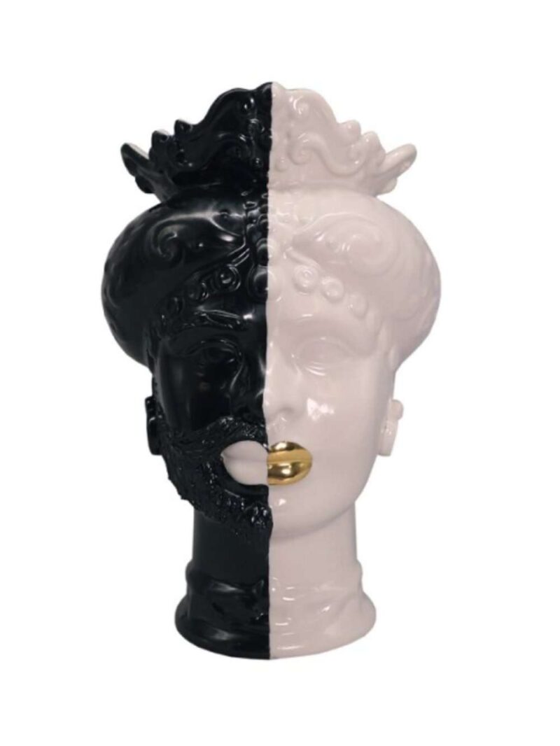 Testa Moro Bisex Bocca Oro Con Decorazioni Oro