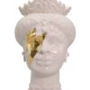 Testa Moro Saetta Oro Bianca con Decorazioni Oro