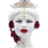 Testa Moro Donna Bianca con Decorazioni Rosso