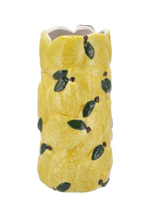 Vaso in Ceramica Lemon Giallo con Limoni