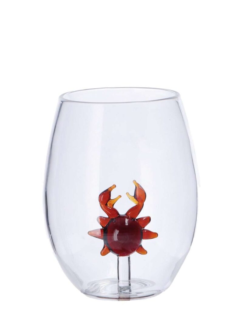 Bicchiere In Vetro Con Figura 3D Marina