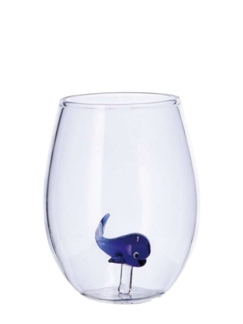 Bicchiere in Vetro con Figura 3D Marina