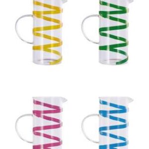 Caraffa in Vetro Trasparente con Decori Colorati 1,42L