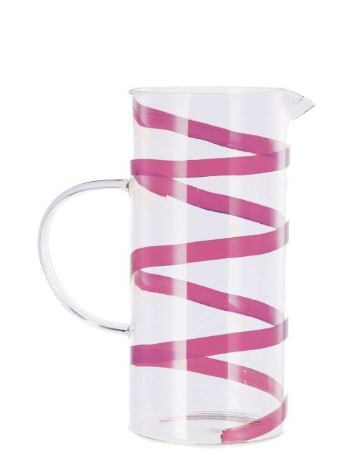 Caraffa in Vetro Trasparente con Decori Colorati 1,42L