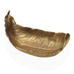 Vassoio Centrotavola Foglia Dorata Svuotatasche Decorativo