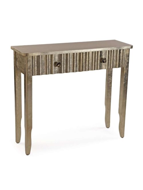 Consolle Zest con 2 Cassetti Oro Invecchiato 90 cm