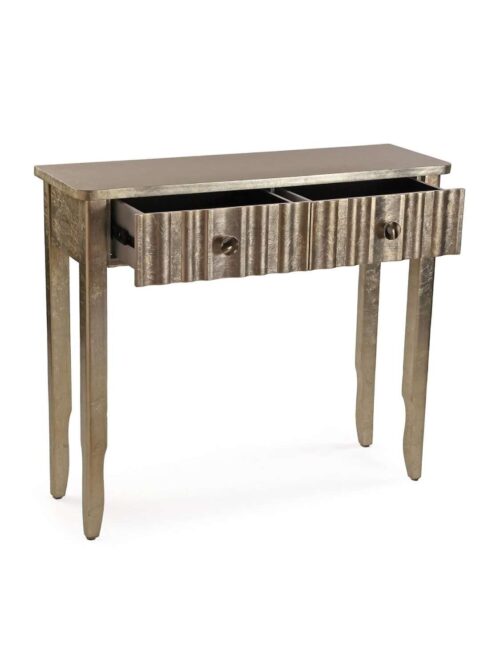Consolle Zest con 2 Cassetti Oro Invecchiato 90 cm