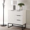 Mobiletto Bianco Con 3 Cassetti E 1 Anta 70X38X80