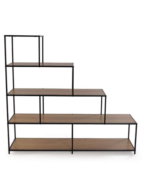 Scaffale a Gradini a 4 Ripiani in Metallo e MDF