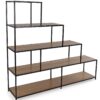 Scaffale A Gradini A 4 Ripiani In Metallo E Mdf