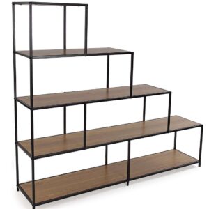 Scaffale a Gradini a 4 Ripiani in Metallo e MDF