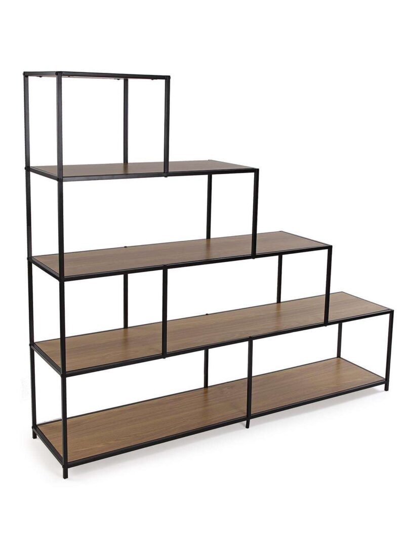 Scaffale A Gradini A 4 Ripiani In Metallo E Mdf
