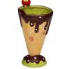 22810020D Tazza In Porcellana A Forma Di Cono Gelato Con Ciliegina