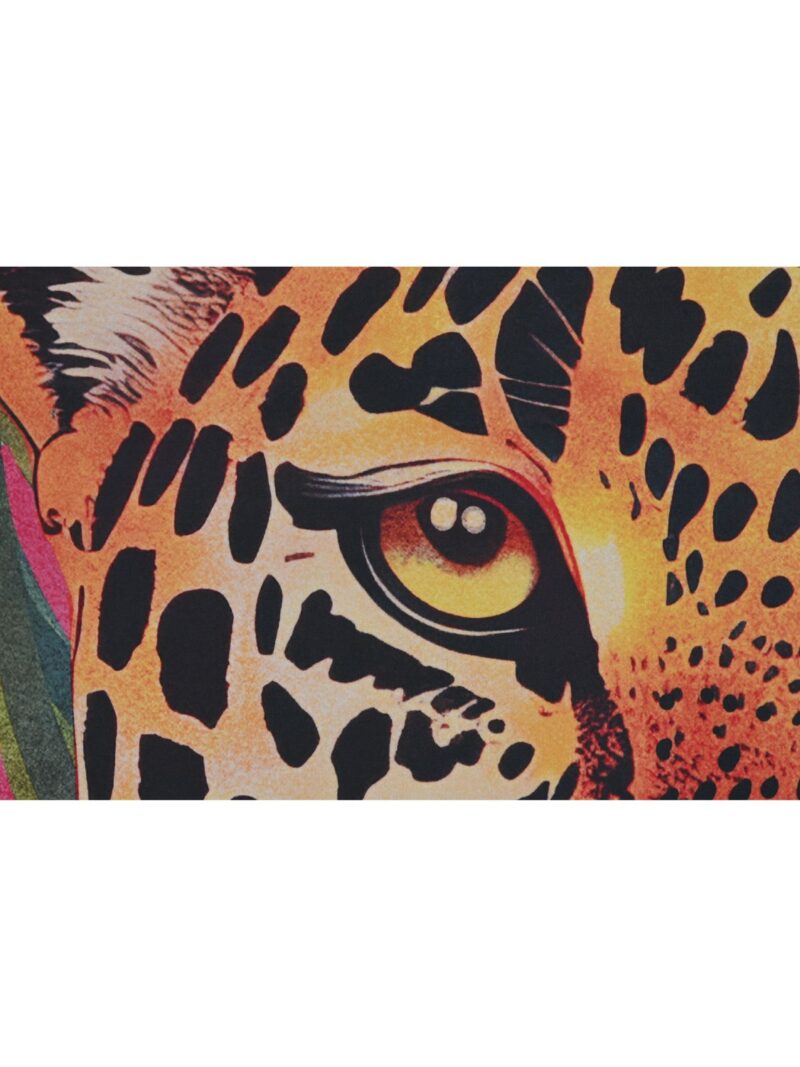Quadro Leopardo In Velluto Con Cornice In Legno Nero