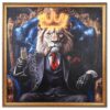 Quadro Leone E Leopardo Gentleman Tela 100×100 Cm