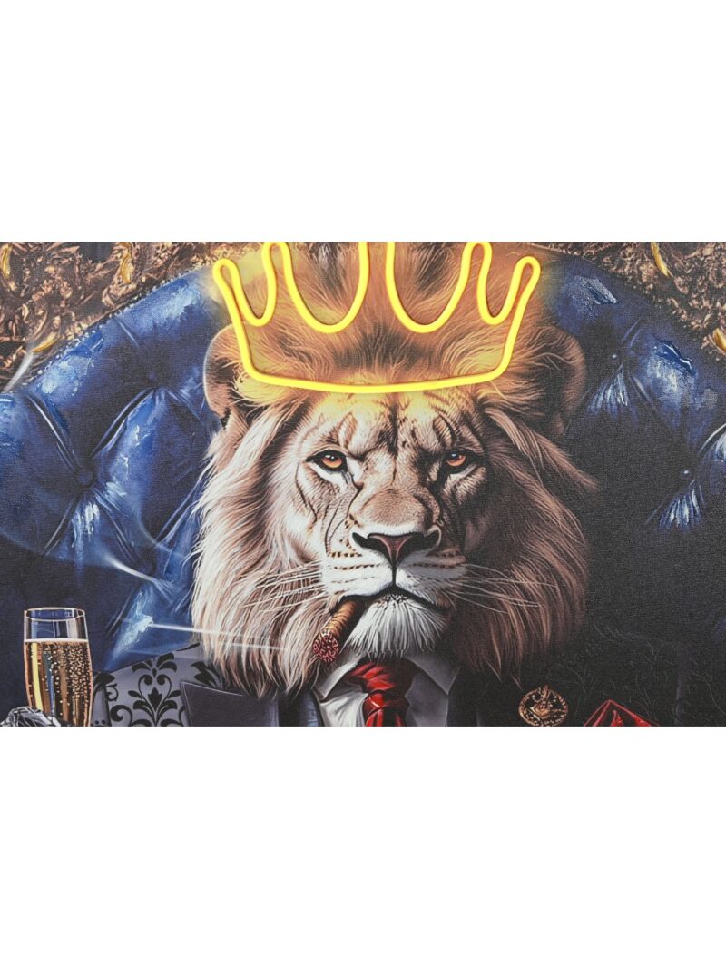 Quadro Leone E Leopardo Gentleman Tela 100×100 Cm