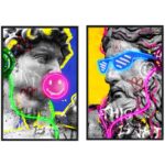 Quadro Moderno con LED Colorati su Tela