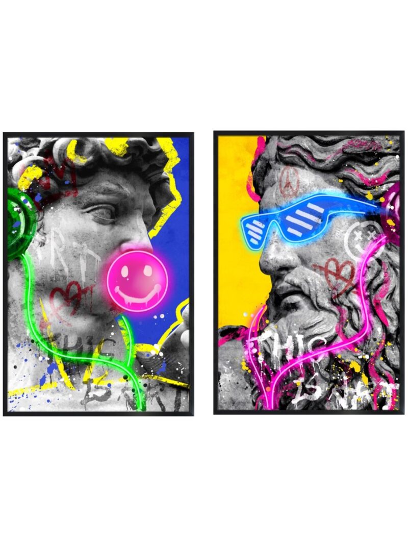 Quadro Moderno Con Led Colorati Su Tela