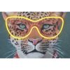 Quadro Led Leopardo Jungle Su Tela Pitturato A Mano
