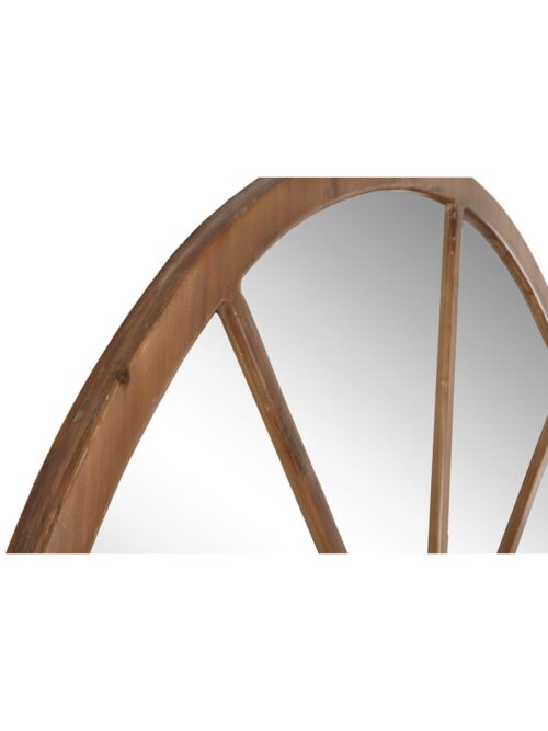 Specchio Doppia Finestra Inglese ad Arco Abete e Cristallo 150×186 cm