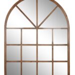 Specchio Doppia Finestra Inglese ad Arco Abete e Cristallo 150×186 cm