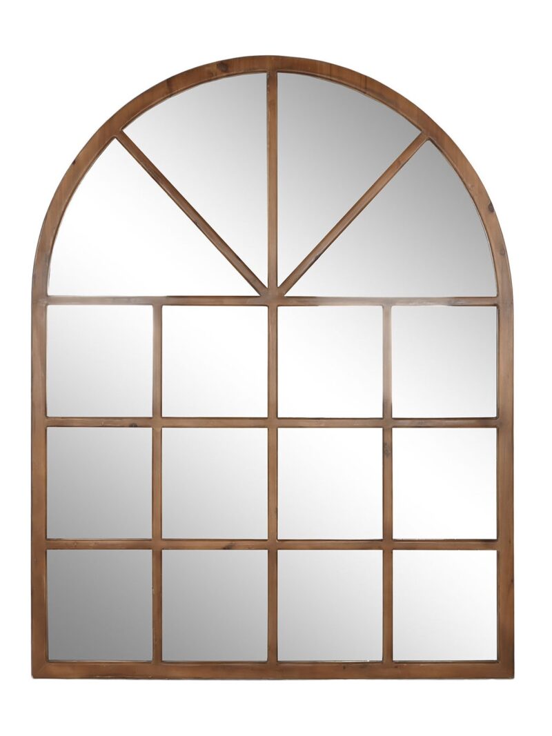 Specchio Doppia Finestra Inglese Ad Arco Abete E Cristallo 150×186 Cm