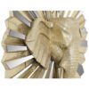 Figura Decorativa Testa Di Elefante Dorato Con Specchi