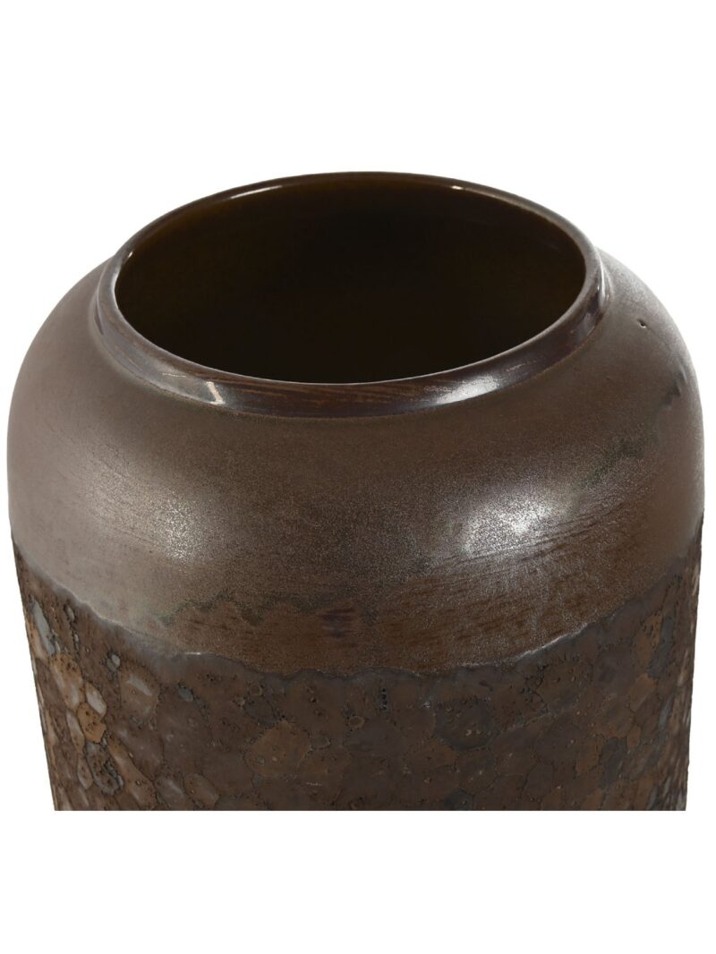 Vaso Ceramica 20X20X50 Cm Effetto Ossidato Marrone