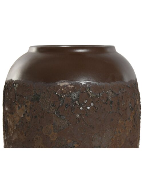 Vaso Ceramica 16x16x31 cm Effetto Ossidato Marrone