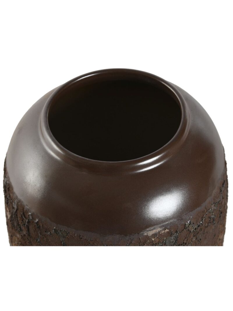 Vaso Ceramica 16X16X31 Cm Effetto Ossidato Marrone