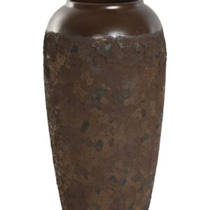 Vaso Ceramica 16x16x31 cm Effetto Ossidato Marrone