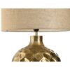Lampada Da Tavolo Alluminio Dorato Patinato Finitura Martellata