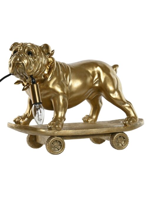 Lampada da Tavolo Bulldog Dorato su Skateboard