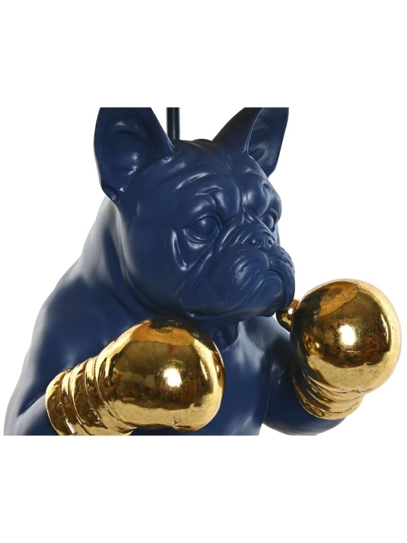 Lampada Da Tavolo In Resina Paralume Nero 36×36×55 Cm | Modelli Bulldog E Gorilla