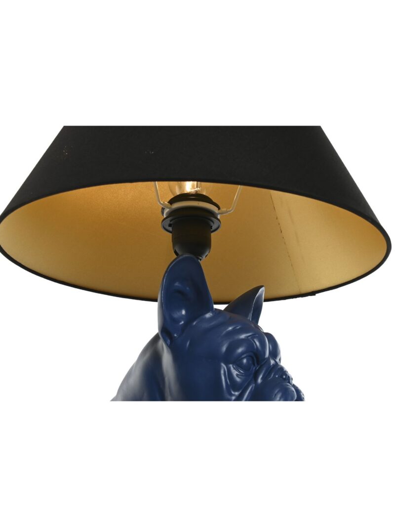 Lampada Da Tavolo In Resina Paralume Nero 36×36×55 Cm | Modelli Bulldog E Gorilla