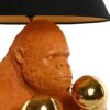 Lampada Da Tavolo In Resina Paralume Nero 36×36×55 Cm | Modelli Bulldog E Gorilla