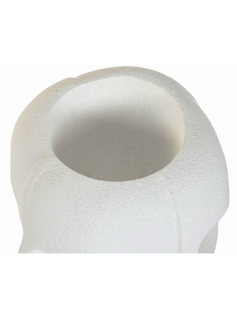 Fioriera Scultura Viso Rugoso In Magnesio Bianco